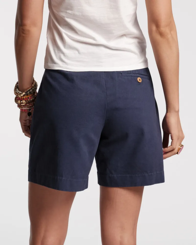 Frances Valentine Benny Pleated Cotton Short Navy> Skirts & Shorts