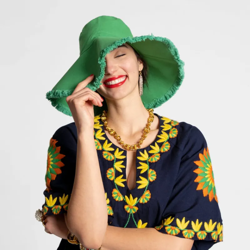 Frances Valentine Canvas Fringe Hat> Hats & Scarves