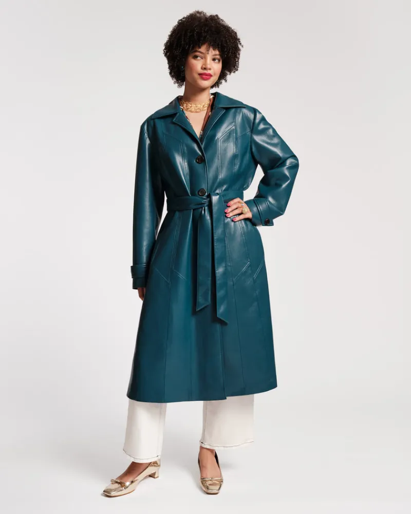 Frances Valentine Chelsea Faux Leather Trench Coat> Jackets