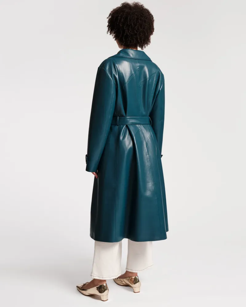 Frances Valentine Chelsea Faux Leather Trench Coat> Jackets