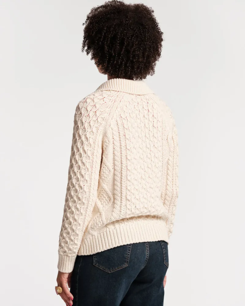 Frances Valentine Fisherman Cableknit Cardigan> Sweaters
