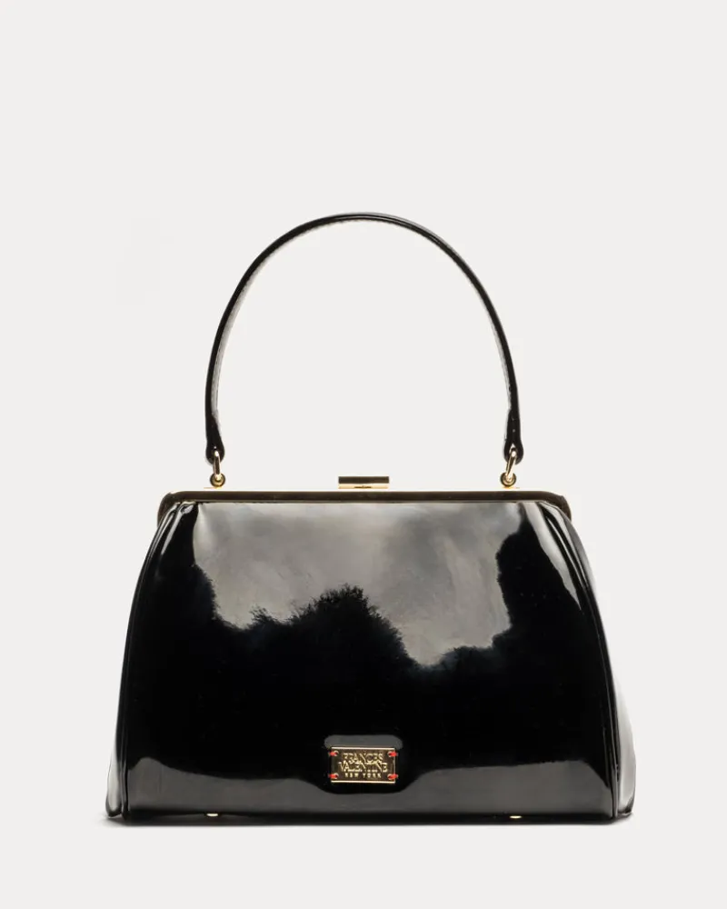 Frances Valentine Frances Frame Bag Patent Leather Black> Evening Bags