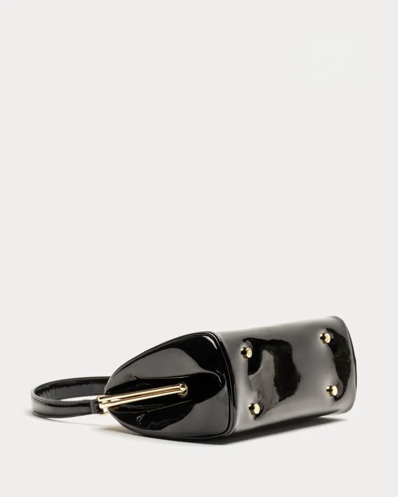 Frances Valentine Frances Frame Bag Patent Leather Black> Evening Bags