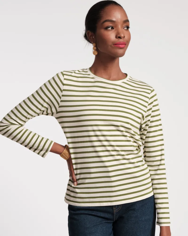 Frances Valentine Long Sleeve Striped Tee Shirt> Tops