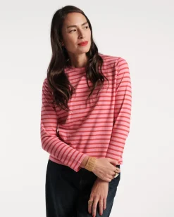 Frances Valentine Long Sleeve Striped Tee Shirt> Tops