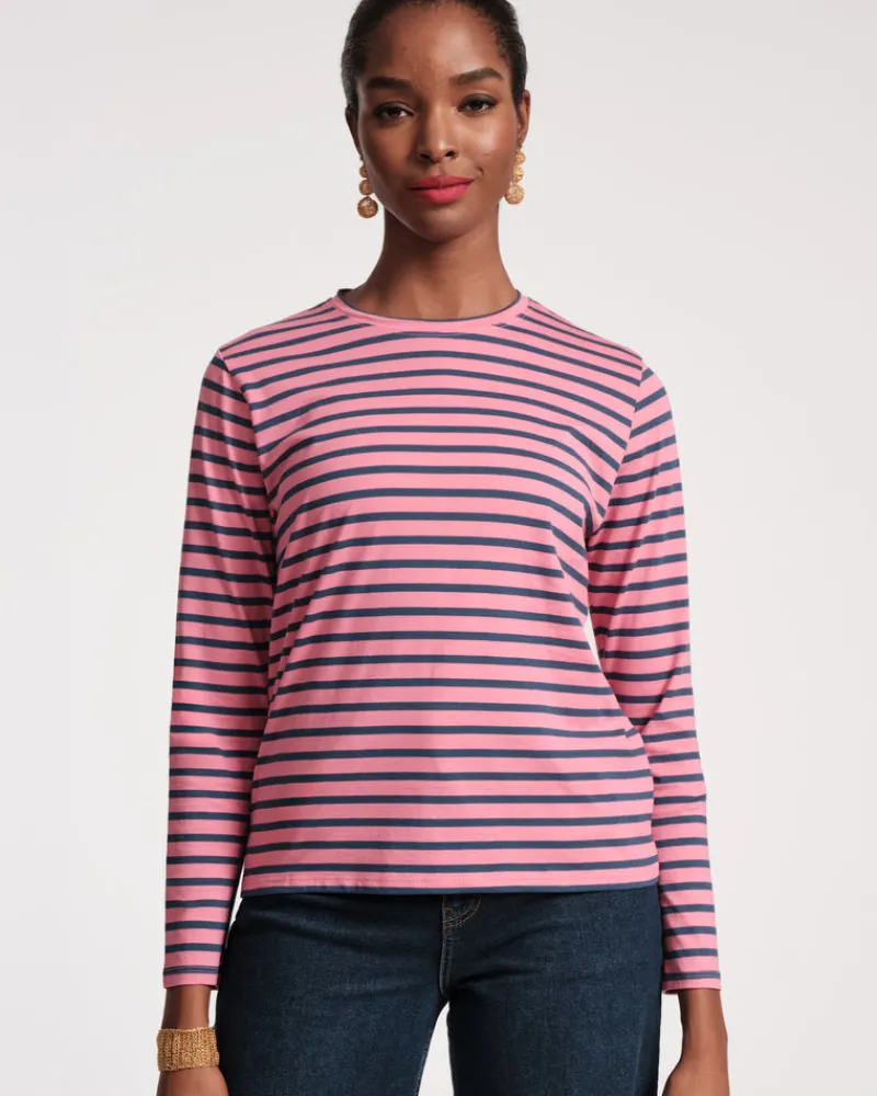 Frances Valentine Long Sleeve Striped Tee Shirt> Tops