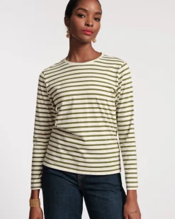 Frances Valentine Long Sleeve Striped Tee Shirt> Tops