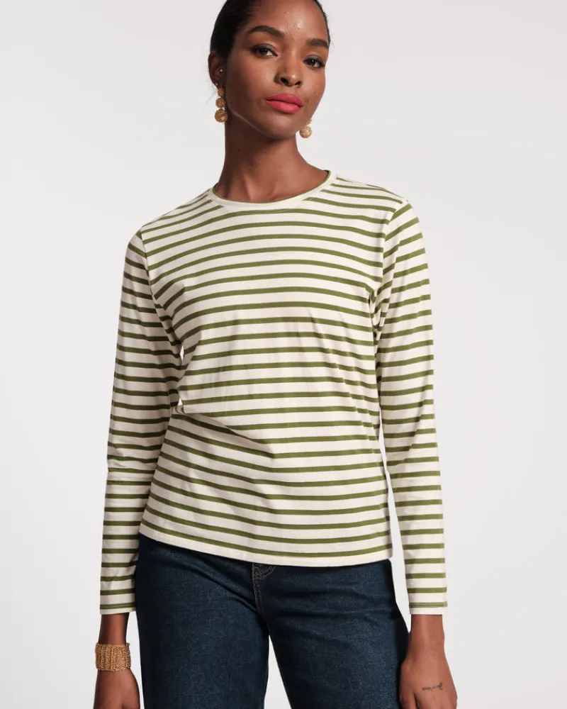 Frances Valentine Long Sleeve Striped Tee Shirt> Tops
