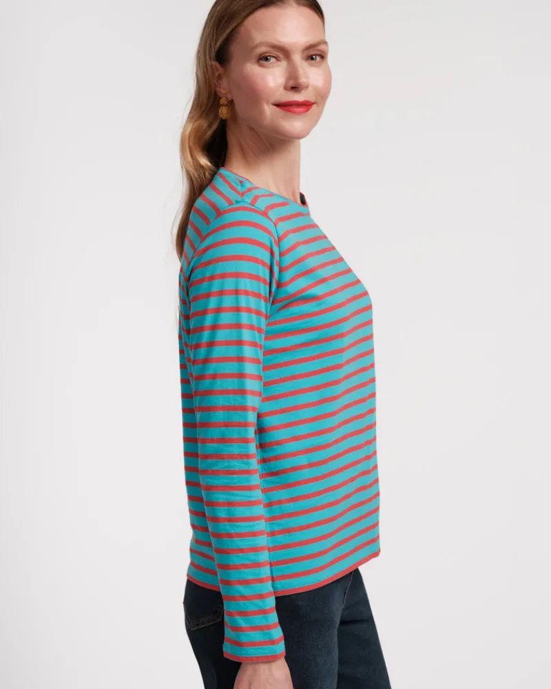 Frances Valentine Long Sleeve Striped Tee Shirt> Tops