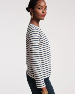 Frances Valentine Long Sleeve Striped Tee Shirt> Tops