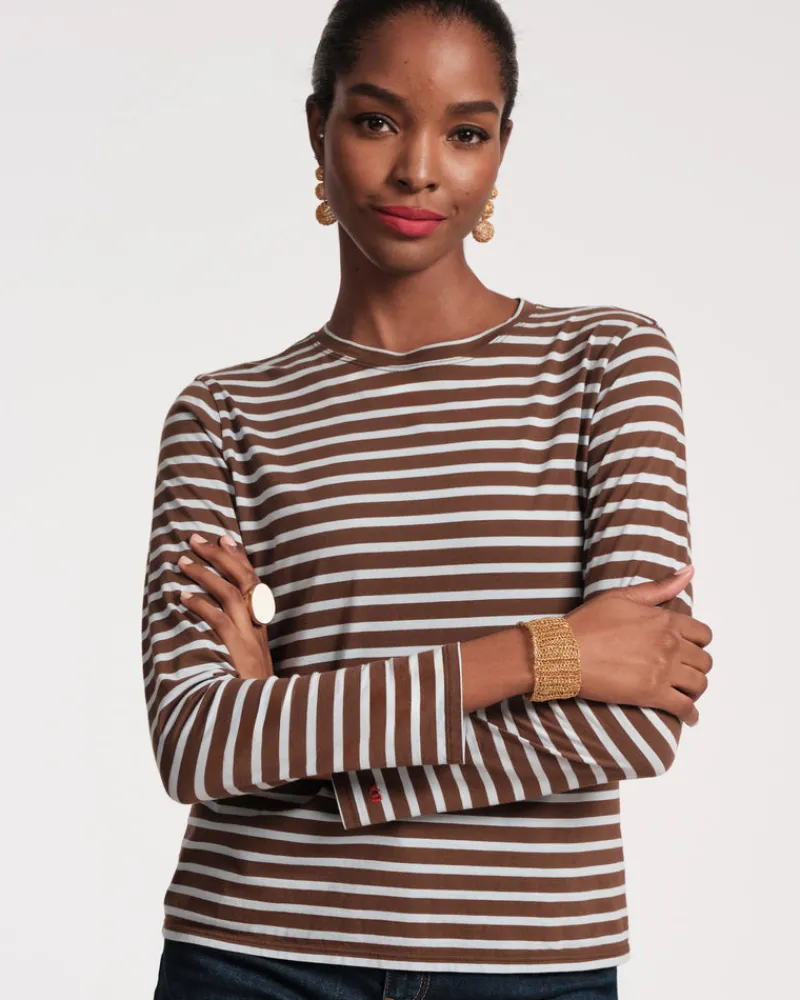 Frances Valentine Long Sleeve Striped Tee Shirt> Tops