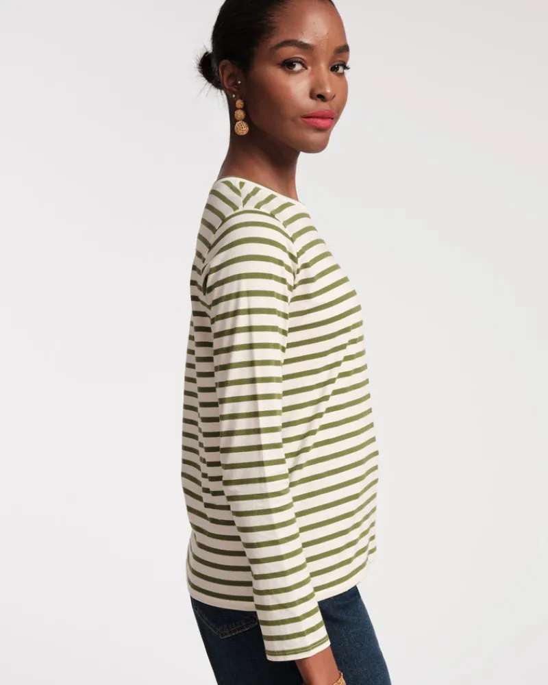 Frances Valentine Long Sleeve Striped Tee Shirt> Tops
