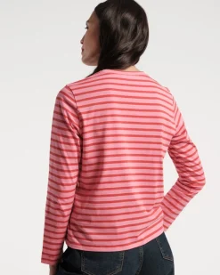 Frances Valentine Long Sleeve Striped Tee Shirt><noscript><img width=