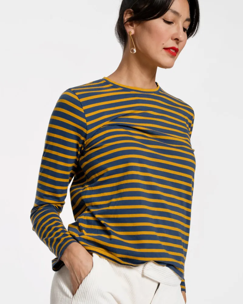 Frances Valentine Long Sleeve Striped Tee Shirt> Tops