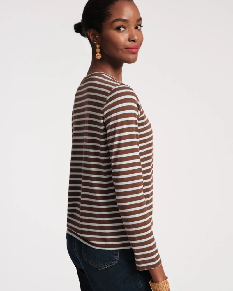 Frances Valentine Long Sleeve Striped Tee Shirt> Tops