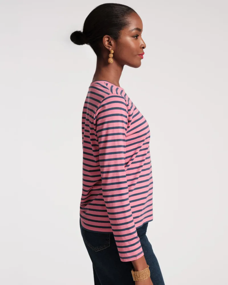 Frances Valentine Long Sleeve Striped Tee Shirt> Tops
