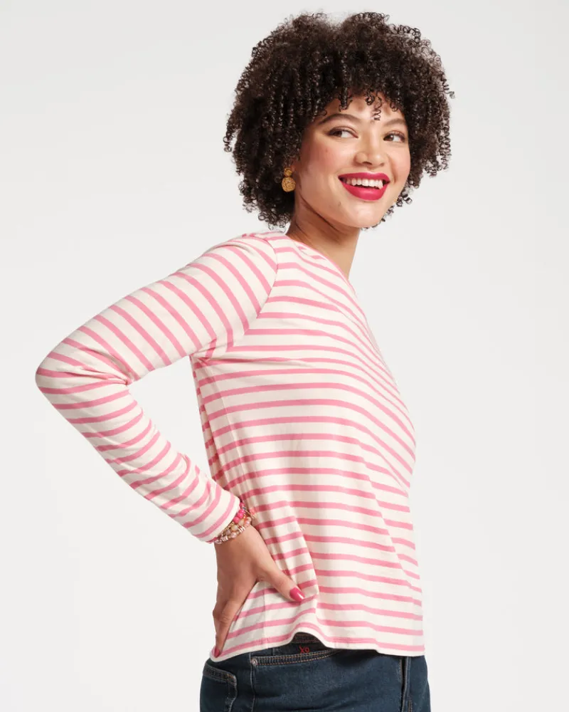 Frances Valentine Long Sleeve Striped Tee Shirt> Tops