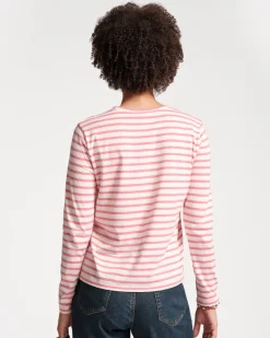 Frances Valentine Long Sleeve Striped Tee Shirt><noscript><img width=