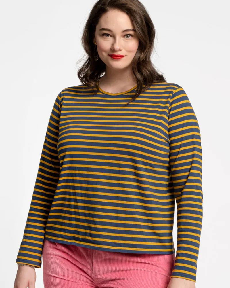 Frances Valentine Long Sleeve Striped Tee Shirt> Tops