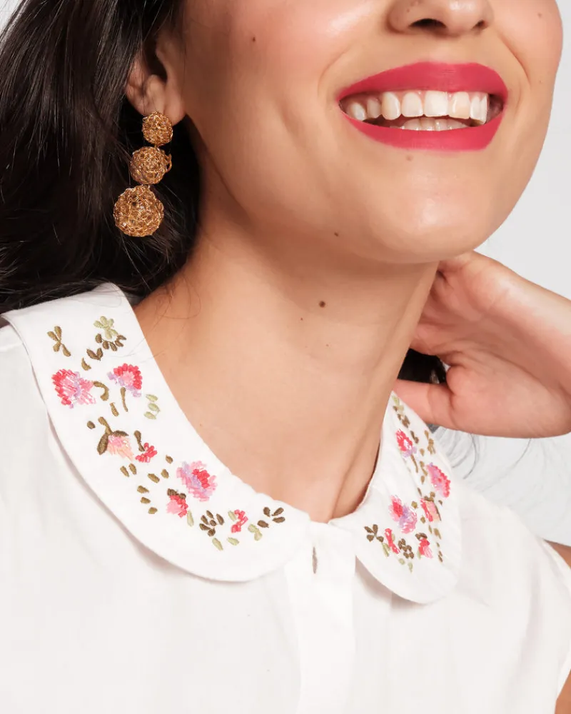 Frances Valentine Louise Floral Collar Top> Tops