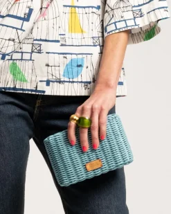 Frances Valentine Paige Wicker Clutch><noscript><img width=