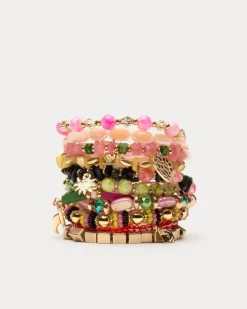 Frances Valentine Palm Royale Beaded Stacked Bracelet> Jewelry
