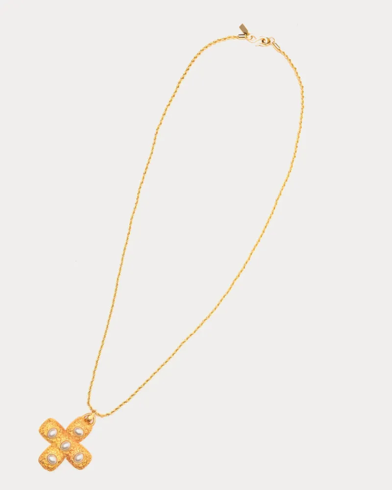 Frances Valentine Pearl Cross Pendant> Jewelry