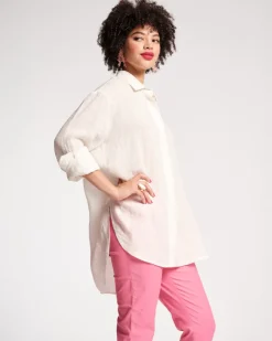 Frances Valentine Perfect Oversized Linen Button Down><noscript><img width=
