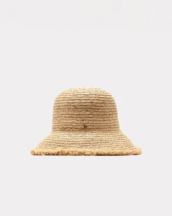 Frances Valentine Raffia Frayed Edge Bucket Hat> Hats & Scarves