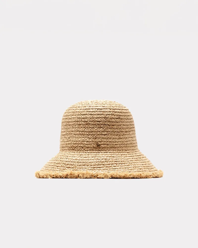 Frances Valentine Raffia Frayed Edge Bucket Hat> Hats & Scarves