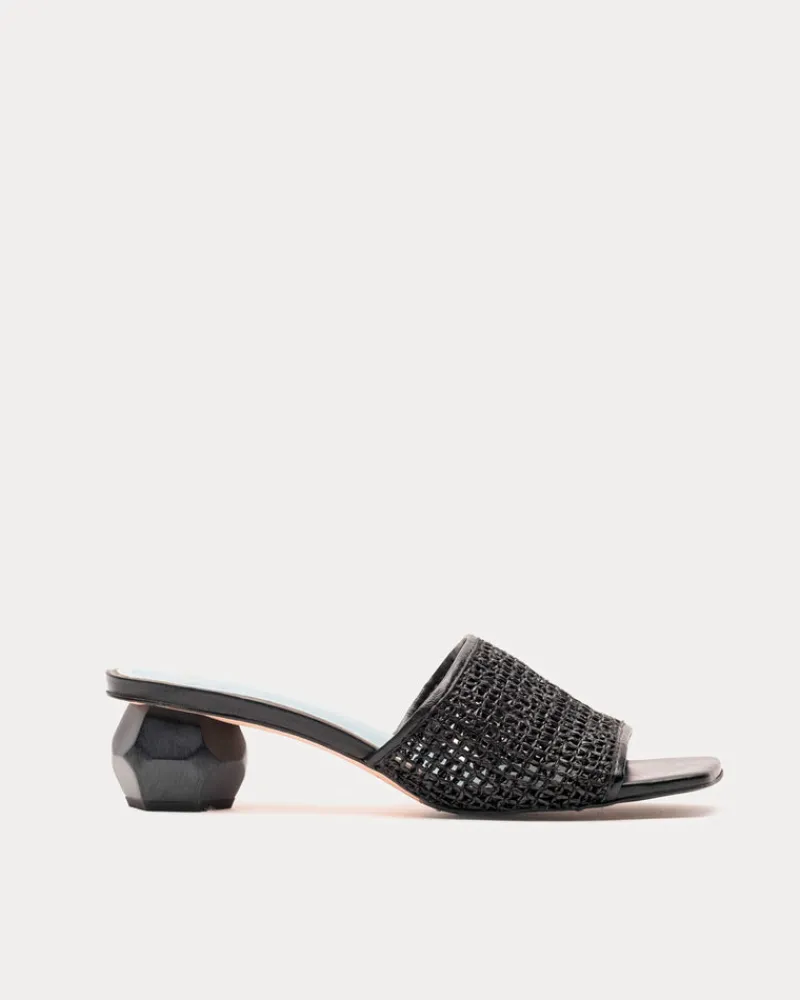 Frances Valentine Raffia Mesh Slide> Heels | Sandals