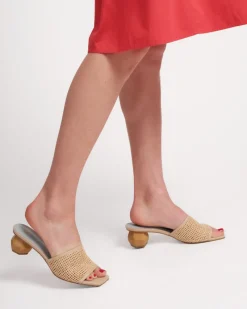 Frances Valentine Raffia Mesh Slide><noscript><img width=