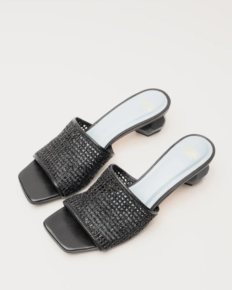 Frances Valentine Raffia Mesh Slide> Heels | Sandals