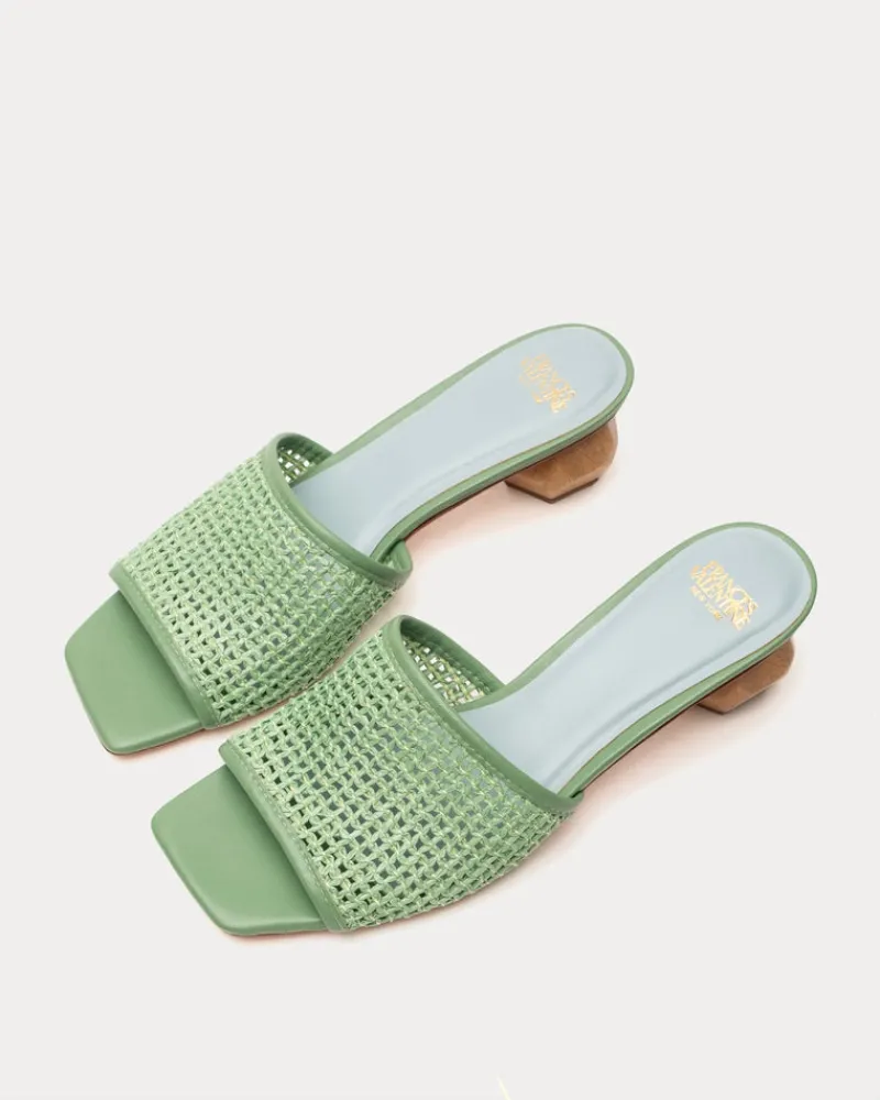 Frances Valentine Raffia Mesh Slide> Heels | Sandals