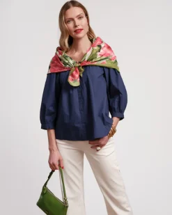 Frances Valentine Silk Scarf 36"> Hats & Scarves