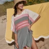 Frances Valentine Striped Cotton Poncho> Hats & Scarves