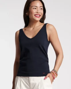 Frances Valentine V Neck Pima Tank> Tops