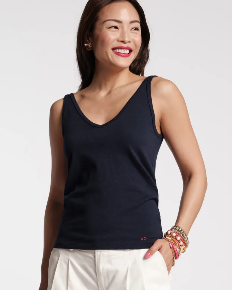 Frances Valentine V Neck Pima Tank> Tops
