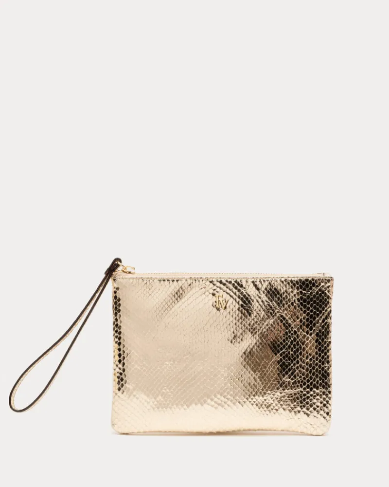 Frances Valentine Wristlet Snake Embossed Leather> Evening Bags