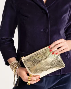 Frances Valentine Wristlet Snake Embossed Leather><noscript><img width=